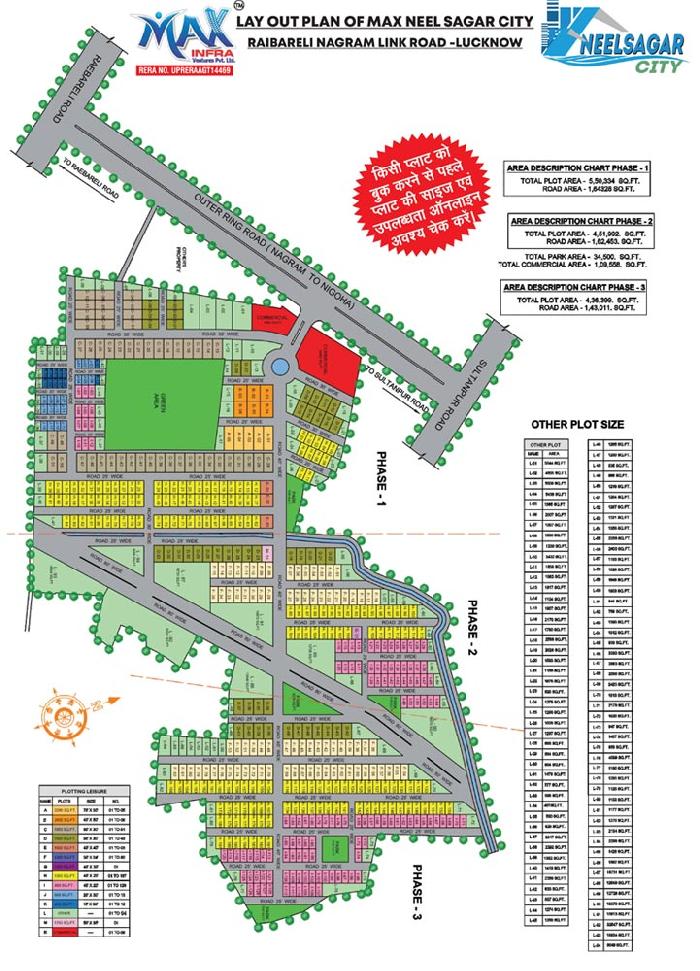 Max Neelsagar City, Lucknow - Residential Plots for sale