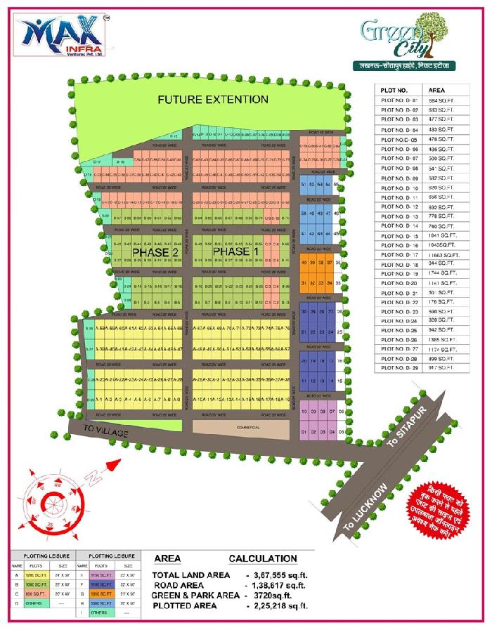 Max Green City, Lucknow - Residential Plots for sale
