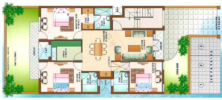 Ansal API Golf Link - 1, Mohali - 3 Bedroom Flats Floors