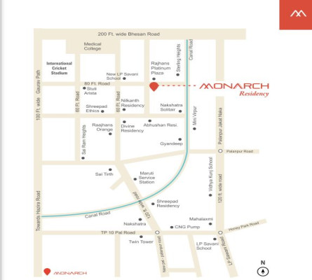 Monarch Residency, Surat - 3 BHK Apartment