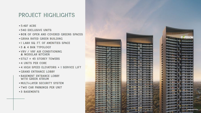 Experion The Trillion, Gurgaon - Lavish 3 & 4 BHK Apartment