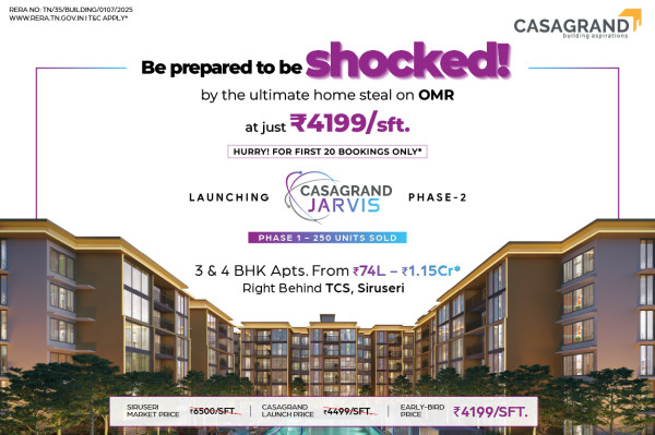 Casagrand Jarvis Phase 2, Chennai - 3/4 BHK Blissful Homes