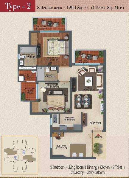 3 BHK Apartment 4 Acre for Sale in