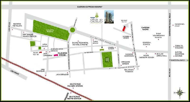 3 BHK Apartment 1741 Sq.ft. for Sale in Ghatkopar East, Mumbai