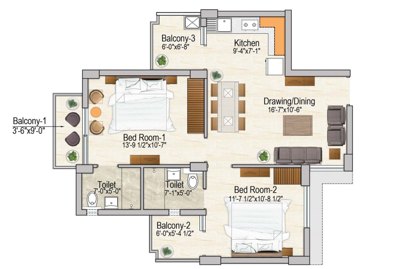 2 BHK 980 Sq.ft. Apartment for Rent in Sangowal, Ludhiana