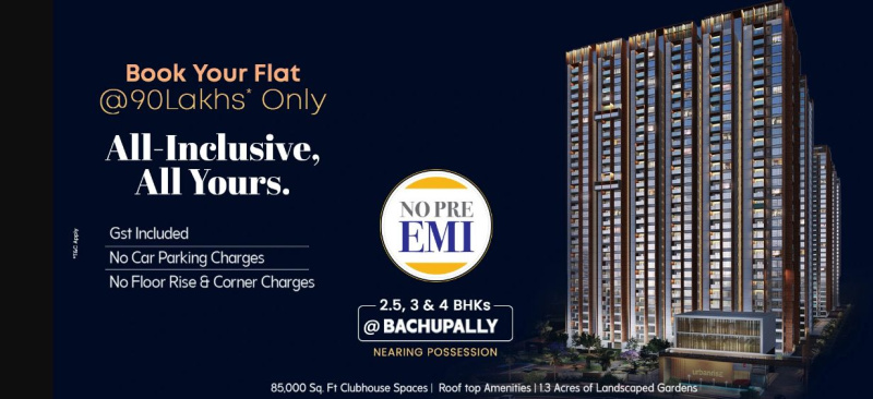 2.5 BHK Apartment 1110 Sq.ft. for Sale in Bachupally, Hyderabad