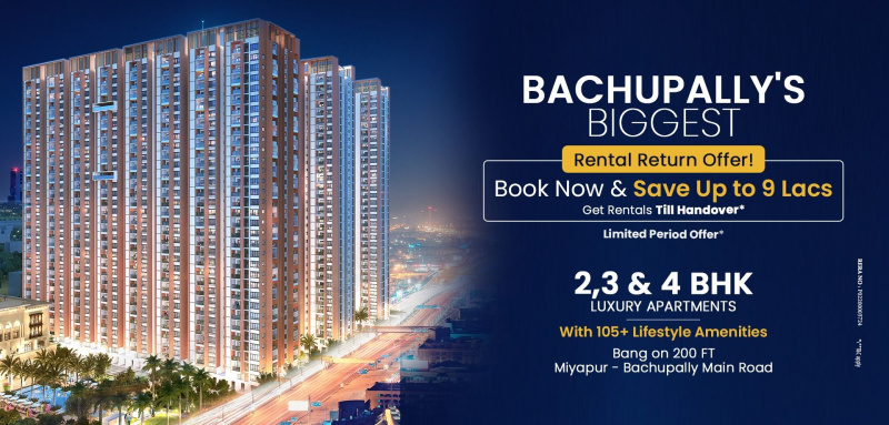 2.5 BHK Apartment 1110 Sq.ft. for Sale in Bachupally, Hyderabad