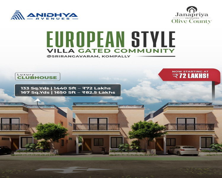 4 BHK Villa 1650 Sq.ft. for Sale in Kompally, Hyderabad