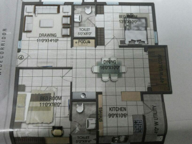 2 BHK 1295 Sq.ft. Apartment for Sale in Chanda Nagar, Hyderabad