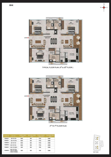 3 BHK 2386 Sq.ft. Apartment for Sale in Attapur, Hyderabad