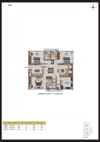 3 BHK 2386 Sq.ft. Apartment for Sale in Attapur, Hyderabad