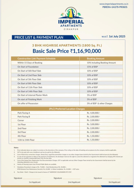3 BHK Apartment 1800 Sq.ft. for Sale in Dhakoli, Zirakpur