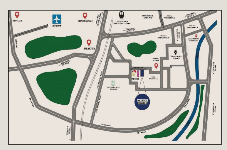 3 BHK 1800 Sq.ft. Apartment for Sale in Peer Muchalla, Zirakpur