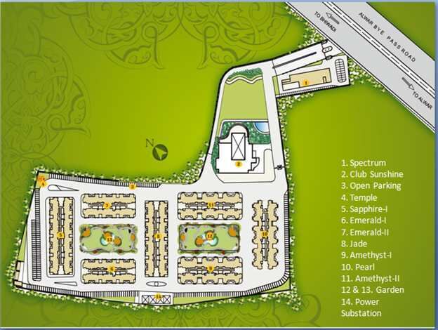 2 BHK Apartment 1008 Sq.ft. for Sale in Alwar Bypass Road, Bhiwadi