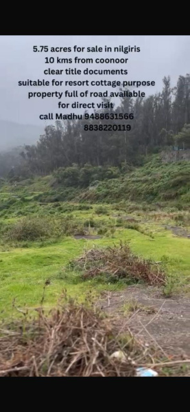  Commercial Land 6 Acre for Sale in Coonoor, Nilgiris