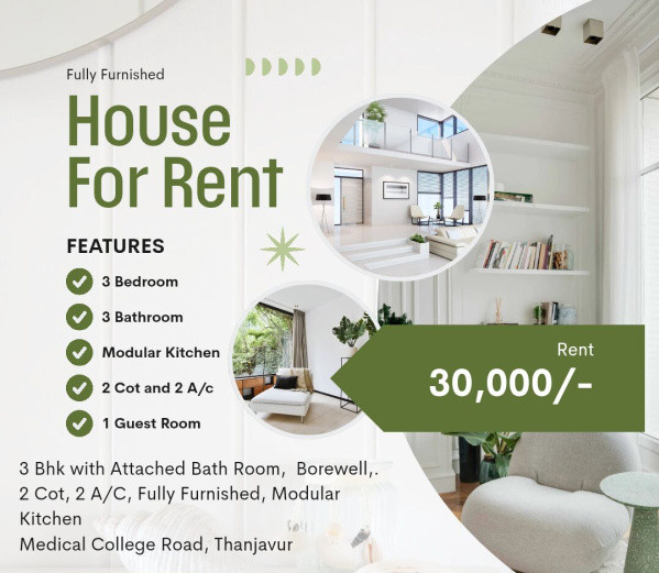 3 BHK 2000 Sq.ft. House for Rent in Ramani Nagar, Thanjavur