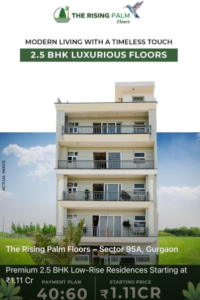 2.5 BHK Builder Floor 1160 Sq.ft. for Sale in Sector 95A Gurgaon