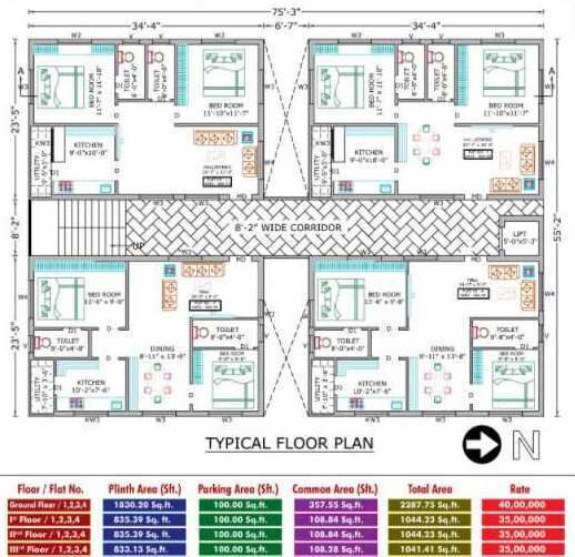 2 BHK Apartment 1040 Sq.ft. for Sale in Payakapuram, Vijayawada