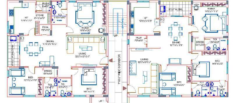 3 BHK Apartment 2030 Sq.ft. for Sale in Currency Nagar, Vijayawada