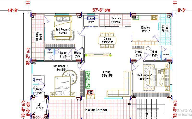 3 BHK Apartment 2635 Sq.ft. for Sale in Gunadala, Vijayawada