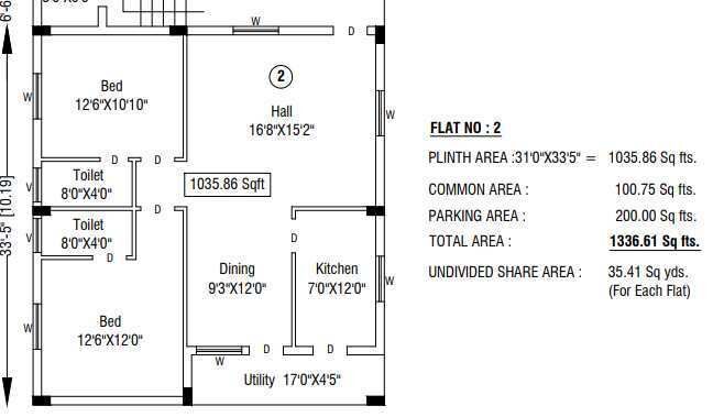 2 BHK Apartment 1338 Sq.ft. for Sale in Gollapudi, Vijayawada