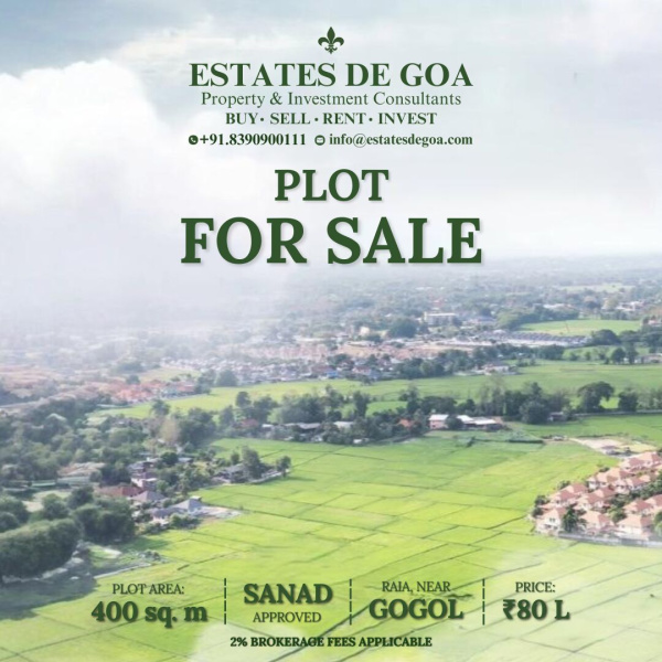  Residential Plot 400 Sq. Meter for Sale in Raia, South Goa, 