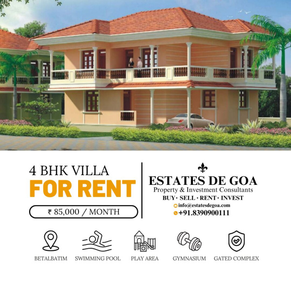 4 BHK Apartment 202 Sq.ft. for Rent in Betalbatim, South Goa, 