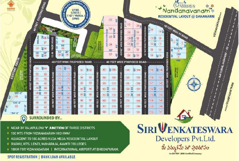  Residential Plot 167 Sq. Yards for Sale in Raghu Engineering College Road, Visakhapatnam