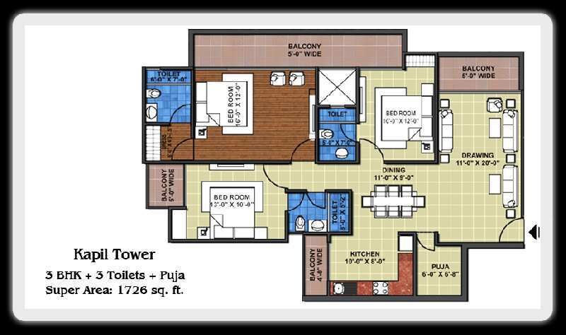 3 BHK Apartment 1726 Sq.ft. for Sale in Sector 77 Noida