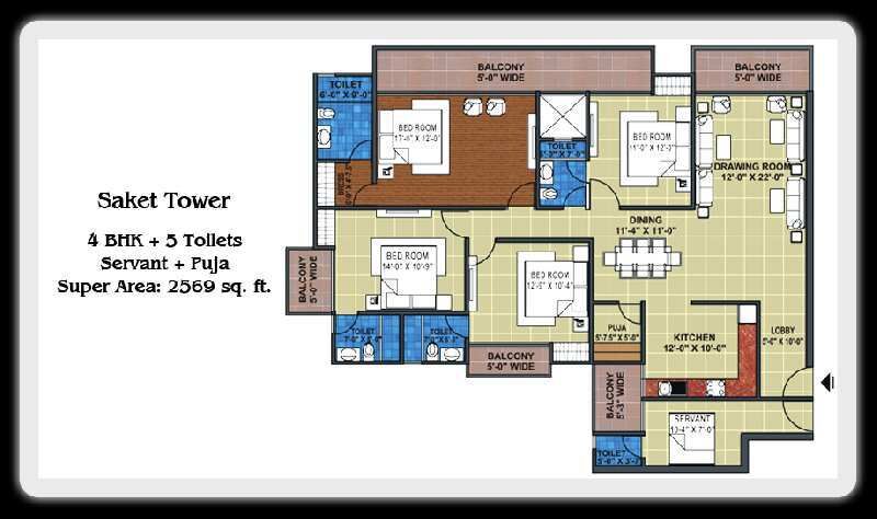 4 BHK Apartment 2569 Sq.ft. for Sale in Sector 77 Noida