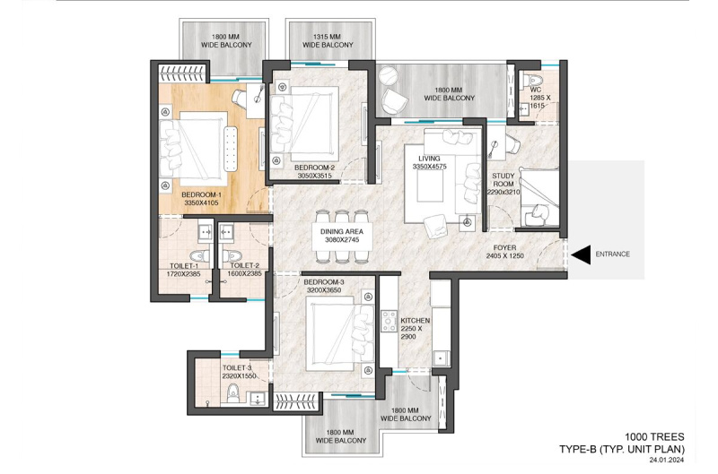 3 BHK Apartment 1850 Sq.ft. for Sale in Sector 105 Gurgaon