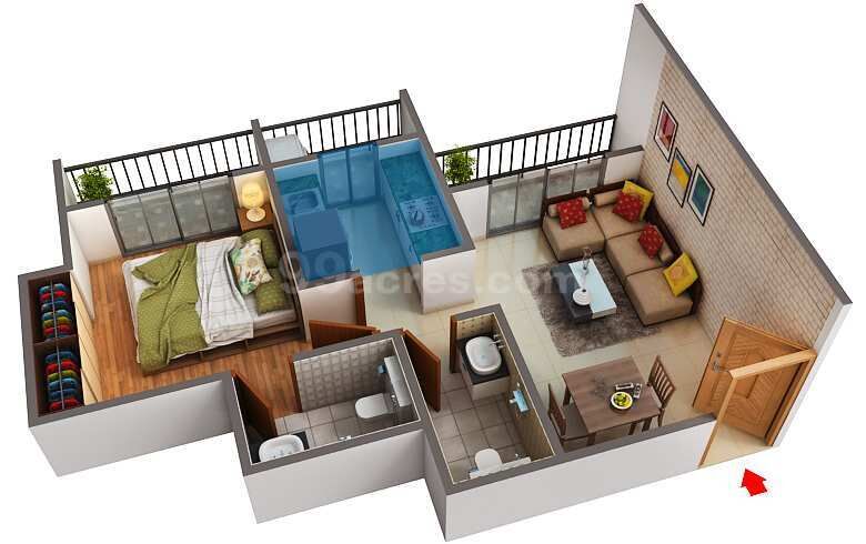 1 BHK Apartment 720 Sq.ft. for Sale in Mira Road East, Mumbai