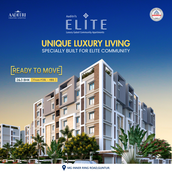 2 BHK Apartment 11805300 Sq.ft. for Sale in Inner Ring Road, Guntur