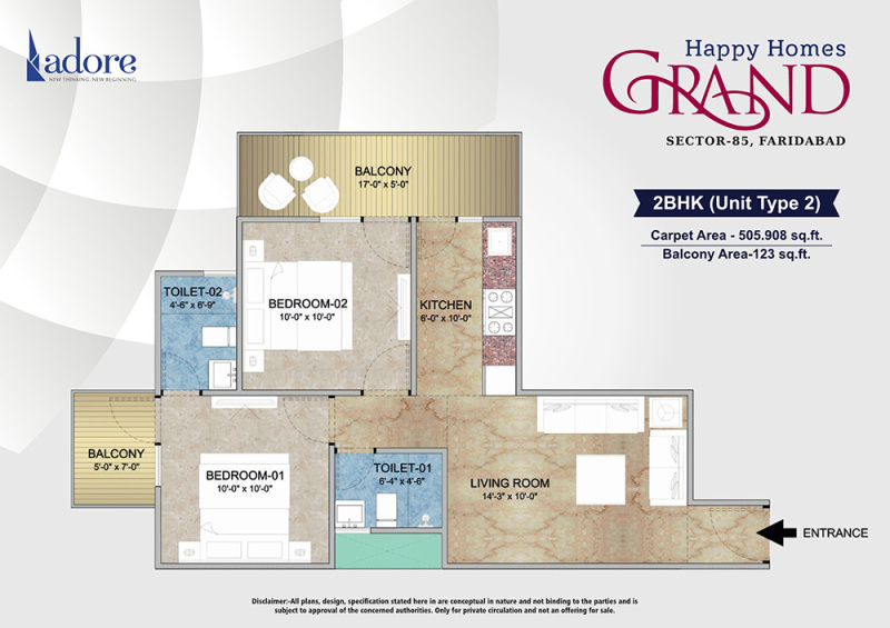 2 BHK Apartment 620 Sq.ft. for Sale in Sector 85 Faridabad