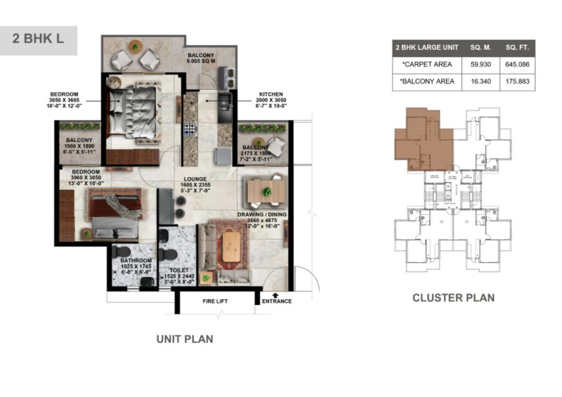 2 BHK Apartment 820 Sq.ft. for Sale in Sector 143 Faridabad