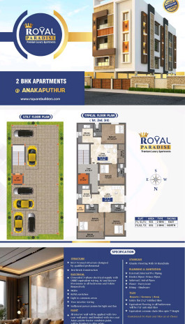 2 BHK Apartment 800 Sq.ft. for Sale in Anakaputhur, Chennai