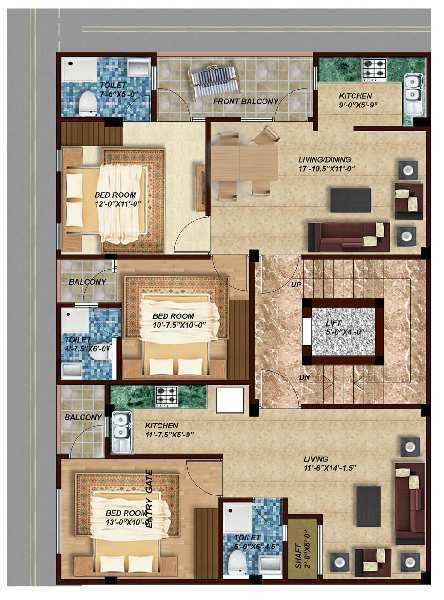 2 BHK Residential Apartment 900 Sq.ft. for Sale in Laxman Vihar, Gurgaon