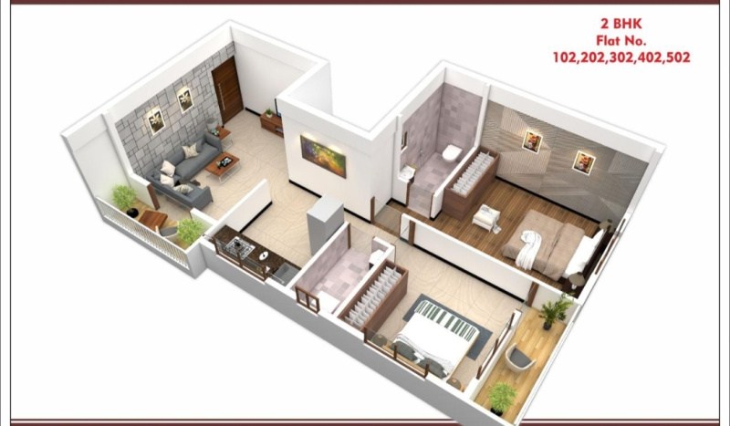 2 BHK Residential Apartment 880 Sq.ft. for Sale in Pathardi Phata, Nashik