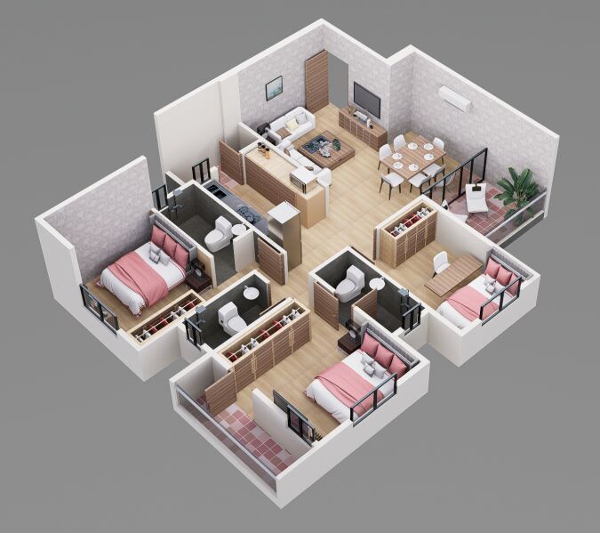 3 BHK Apartment 1338 Sq.ft. for Sale in Besa Pipla Road, Nagpur