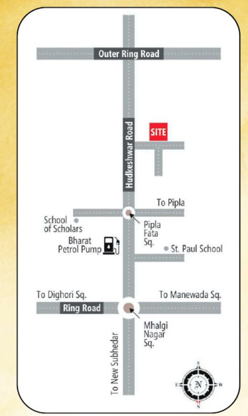 2 BHK Apartment 1074 Sq.ft. for Sale in Hudkeshwar, Nagpur