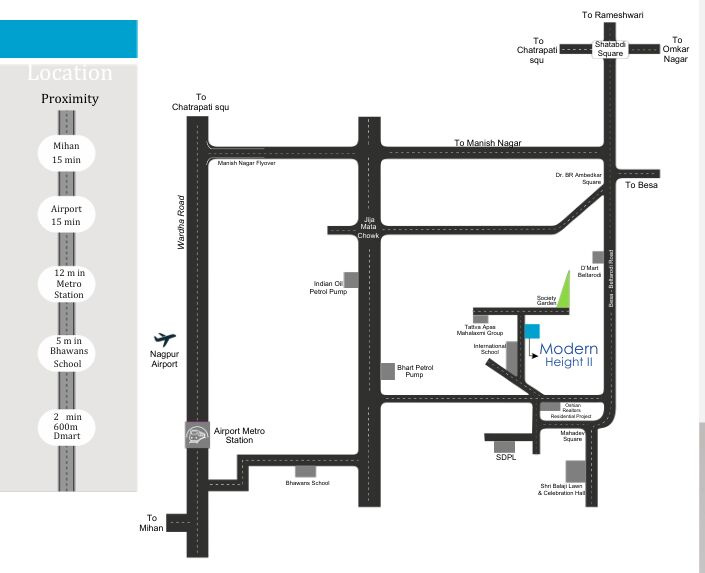3 BHK 1540 Sq.ft. Apartment for Sale in Beltarodi, Nagpur
