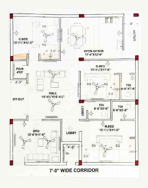 3 BHK Apartment 2296 Sq.ft. for Sale in Mansoorabad, Hyderabad