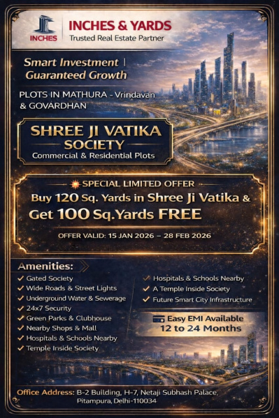  100 Sq. Yards Commercial Land for Sale in Goverdhan Road, Mathura