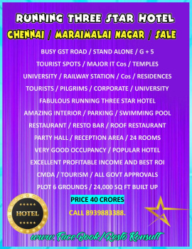 Hotels for Sale in Maraimalai Nagar, Chennai