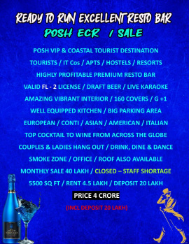 Hotels for Sale in East Coast Road, Chennai