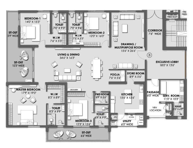 4 BHK 5350 Sq.ft. Apartment for Sale in Narsingi, Hyderabad