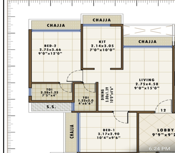 2 BHK Apartment 1090 Sq.ft. for Sale in Pushpak Nagar, Navi Mumbai