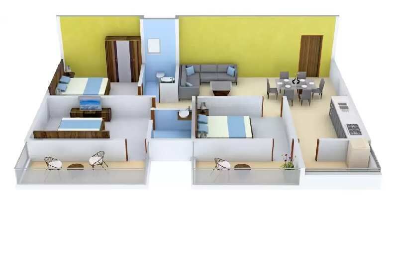 2 BHK Apartment 732 Sq.ft. for Sale in Thanisandra, Bangalore