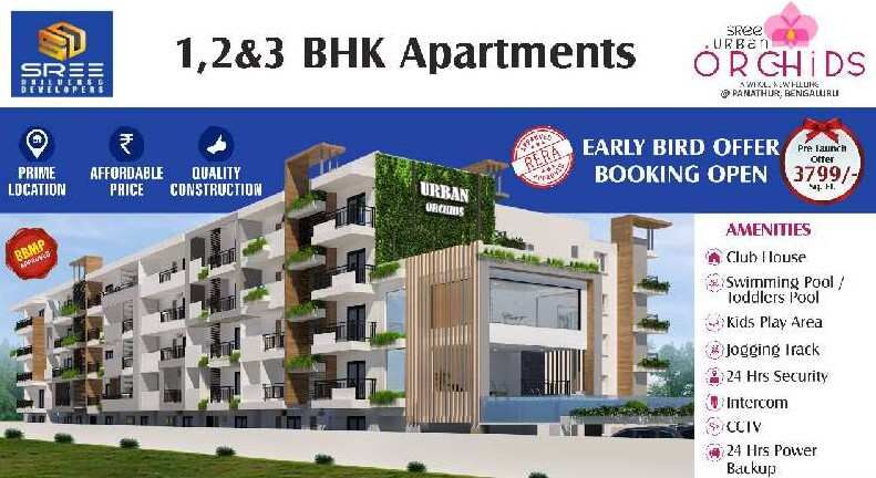 3 BHK Apartment 1291 Sq.ft. for Sale in Panathur, Bangalore