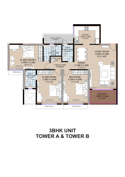 2 BHK Apartment 1555 Sq.ft. for Sale in Sector 37, Kharghar, Navi Mumbai